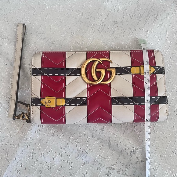Rare Gucci GG Marmont Trompe L’Oeil Quilted Matelasse Wallet Wristlet - Picture 10 of 11